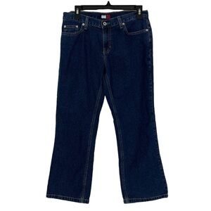 TOMMY JEANS Junior Women’s Cropped Blue Jeans Size 9 Dark Wash Vintage Pockets